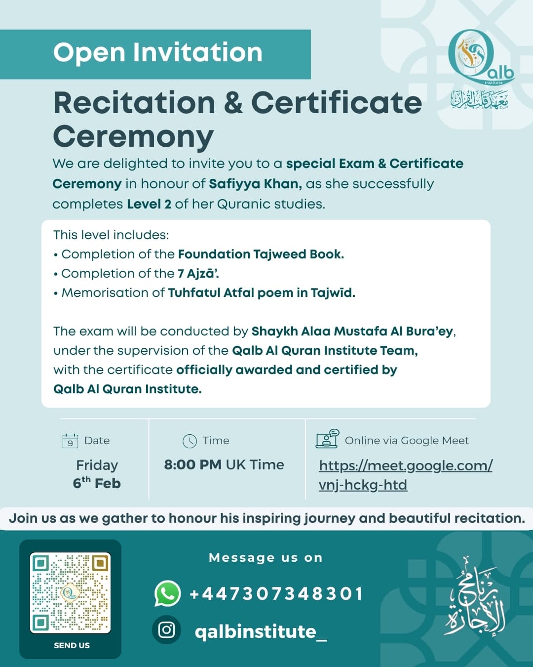 Recitation & Certificate Ceremony